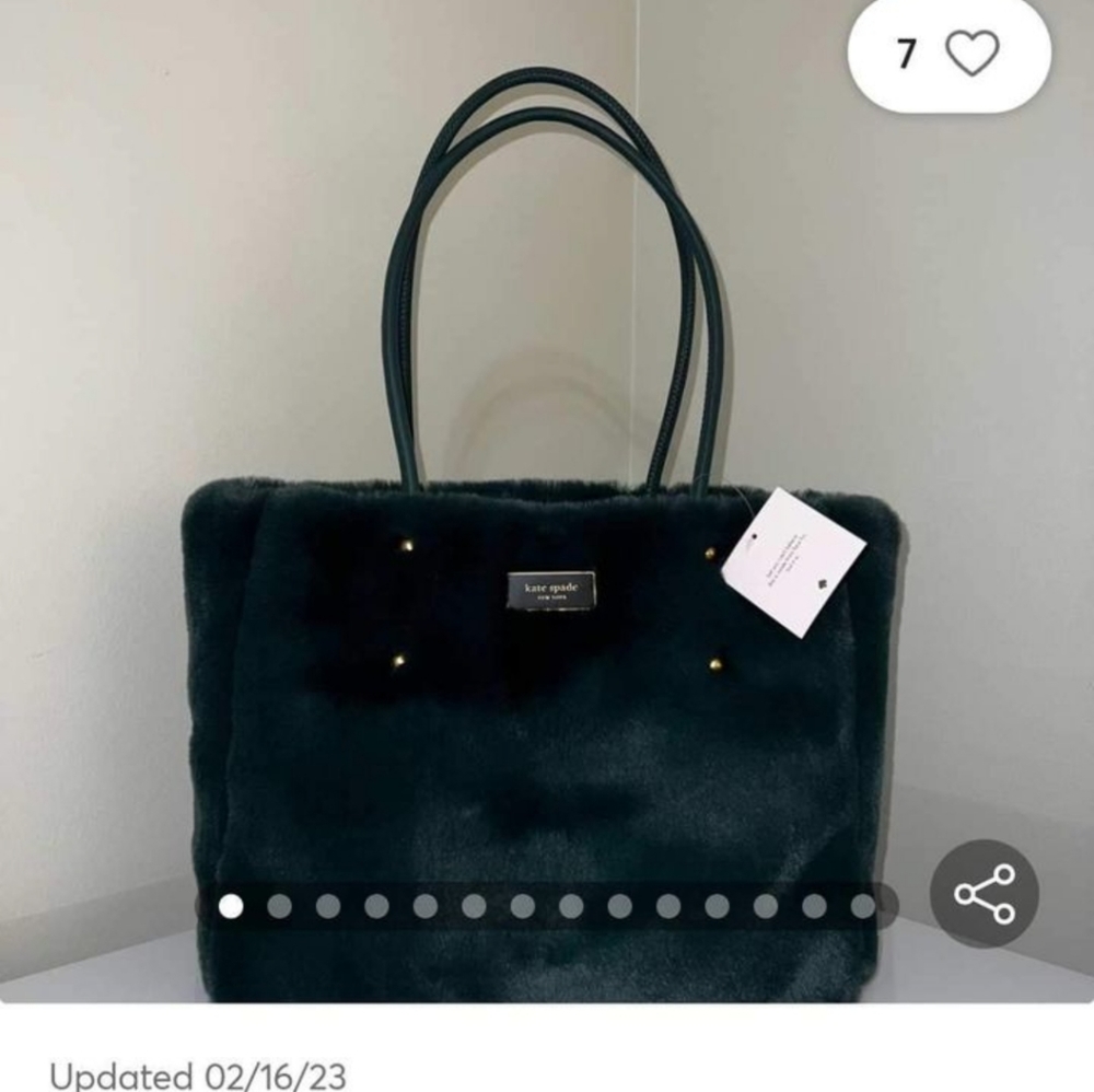 Green Medium Fur Tote